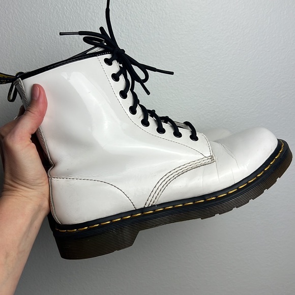 Dr. Martens White Vinyl Boots - Picture 7 of 7